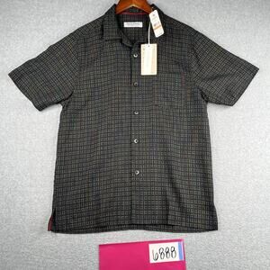 Tommy Bahama Island Zone Shirt Small Black Button Up Short Sleeve Mens New NWT